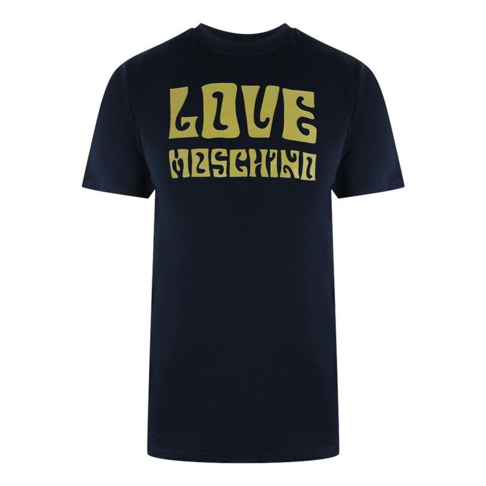 Love Moschino Mens Groovy Cotton T-Shirt / Navy Blue